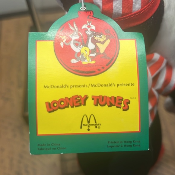 Vintage 1992 McDonalds Christmas Looney Tunes Plush Toy Sylvester - Picture 8 of 10